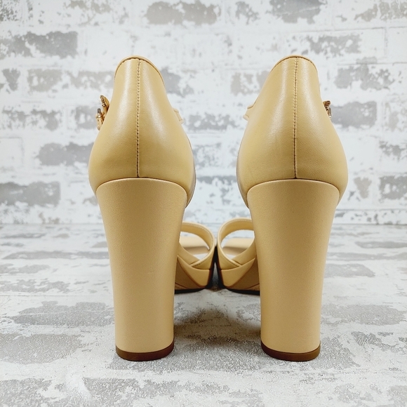 NEW Franco Sarto Dima Beige Block Heel Sandals E665 - Picture 6 of 12